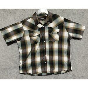 Canyon Guide Outfitters Shirt Mens 3XL Plaid Pearl‎ Snap Cowboy Western Rodeo
